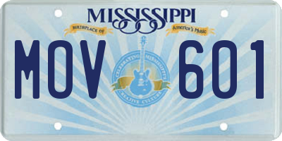 MS license plate MOV601