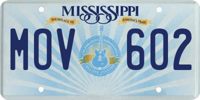 MS license plate MOV602