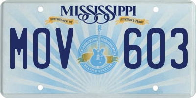 MS license plate MOV603