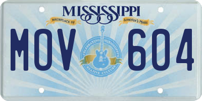 MS license plate MOV604