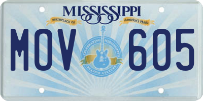 MS license plate MOV605