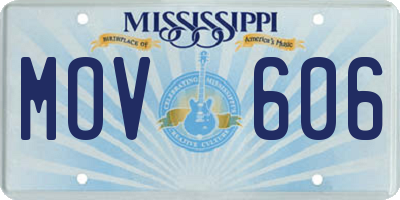 MS license plate MOV606