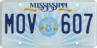 MS license plate MOV607