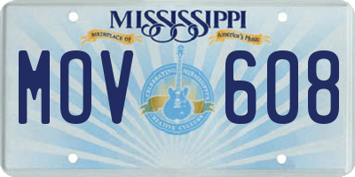 MS license plate MOV608
