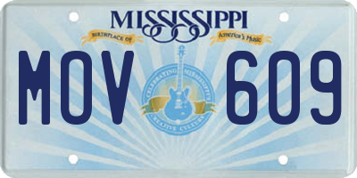 MS license plate MOV609