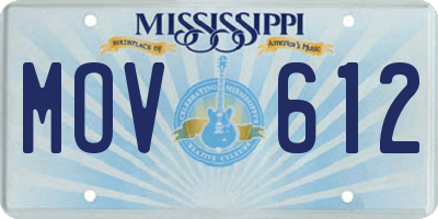 MS license plate MOV612
