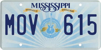 MS license plate MOV615