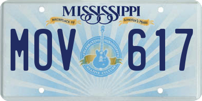 MS license plate MOV617