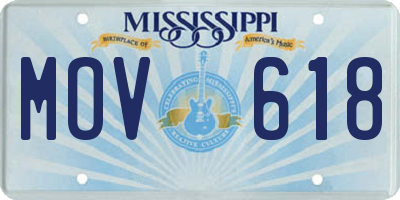 MS license plate MOV618