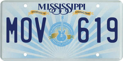 MS license plate MOV619