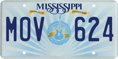 MS license plate MOV624