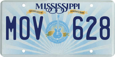 MS license plate MOV628