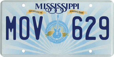 MS license plate MOV629