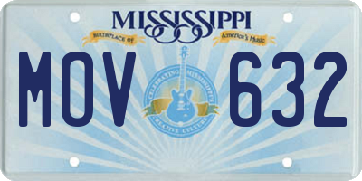 MS license plate MOV632