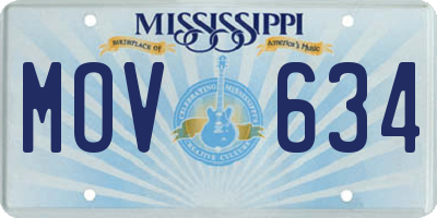 MS license plate MOV634