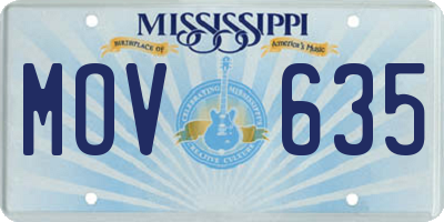 MS license plate MOV635