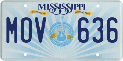MS license plate MOV636