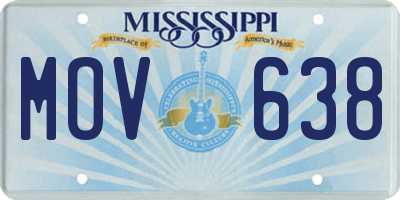 MS license plate MOV638