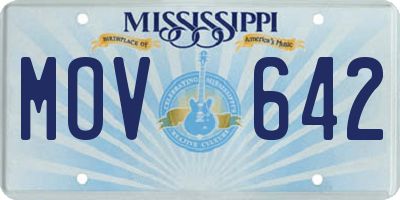 MS license plate MOV642