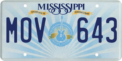 MS license plate MOV643