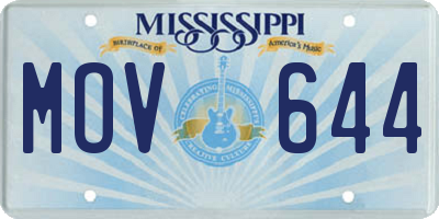 MS license plate MOV644