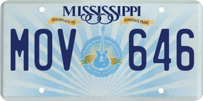MS license plate MOV646