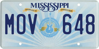 MS license plate MOV648