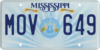 MS license plate MOV649