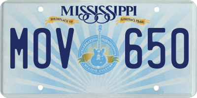 MS license plate MOV650