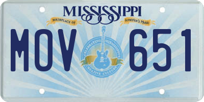 MS license plate MOV651