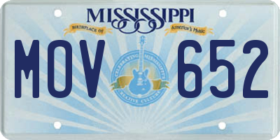 MS license plate MOV652