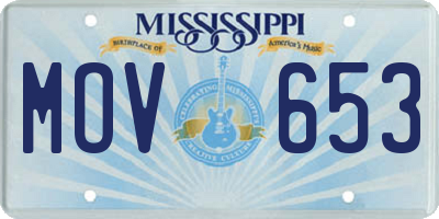 MS license plate MOV653