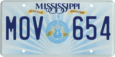 MS license plate MOV654