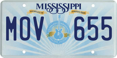 MS license plate MOV655