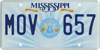 MS license plate MOV657
