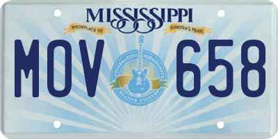 MS license plate MOV658