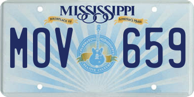 MS license plate MOV659