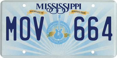 MS license plate MOV664