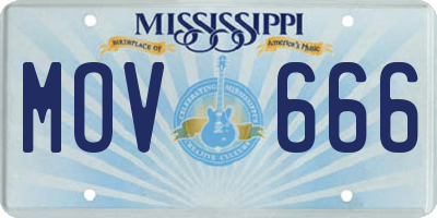 MS license plate MOV666
