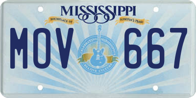 MS license plate MOV667