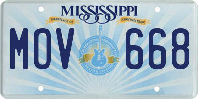 MS license plate MOV668