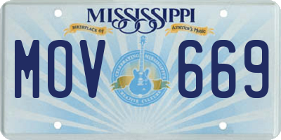 MS license plate MOV669