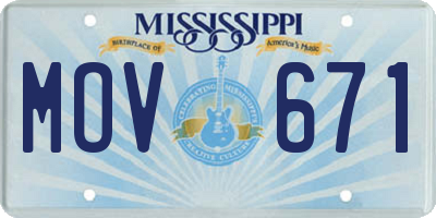 MS license plate MOV671