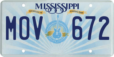 MS license plate MOV672