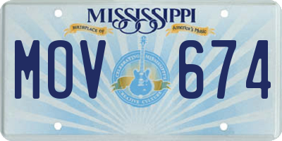 MS license plate MOV674