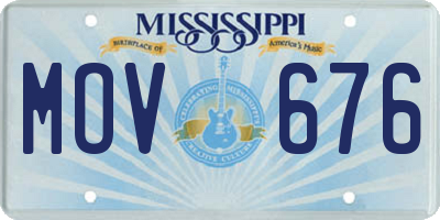 MS license plate MOV676