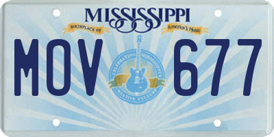 MS license plate MOV677