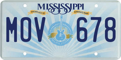 MS license plate MOV678