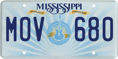 MS license plate MOV680