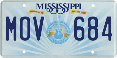 MS license plate MOV684